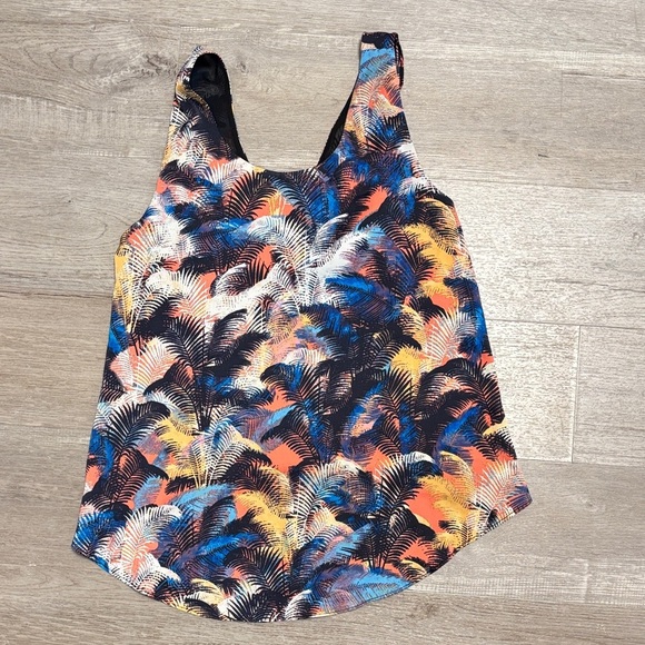 RACHEL Rachel Roy Multicolor Palm Print Tank Top - Picture 1 of 3